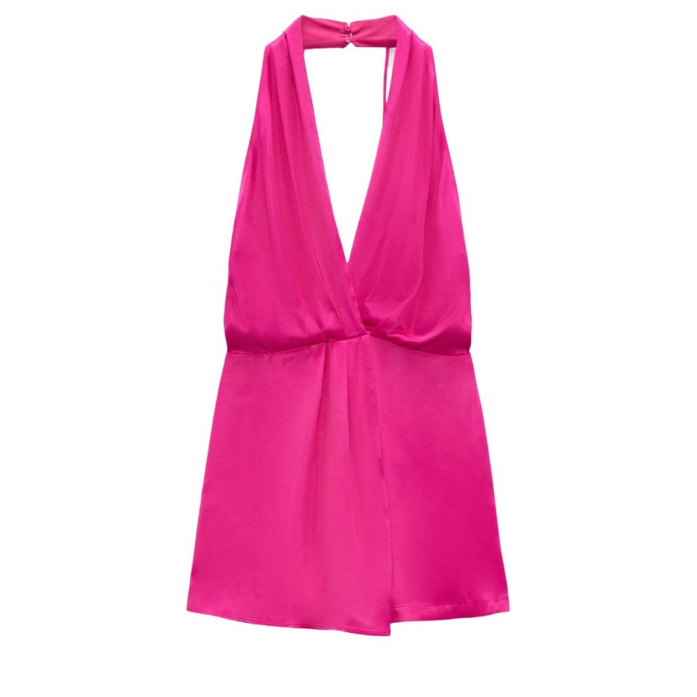 NWT Zara Satin Effect Hot Pin Short Jumpsuit Romper XS